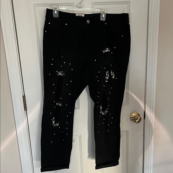 INC International Concepts Denim - INC International Concepts Black Boyfriend Pants